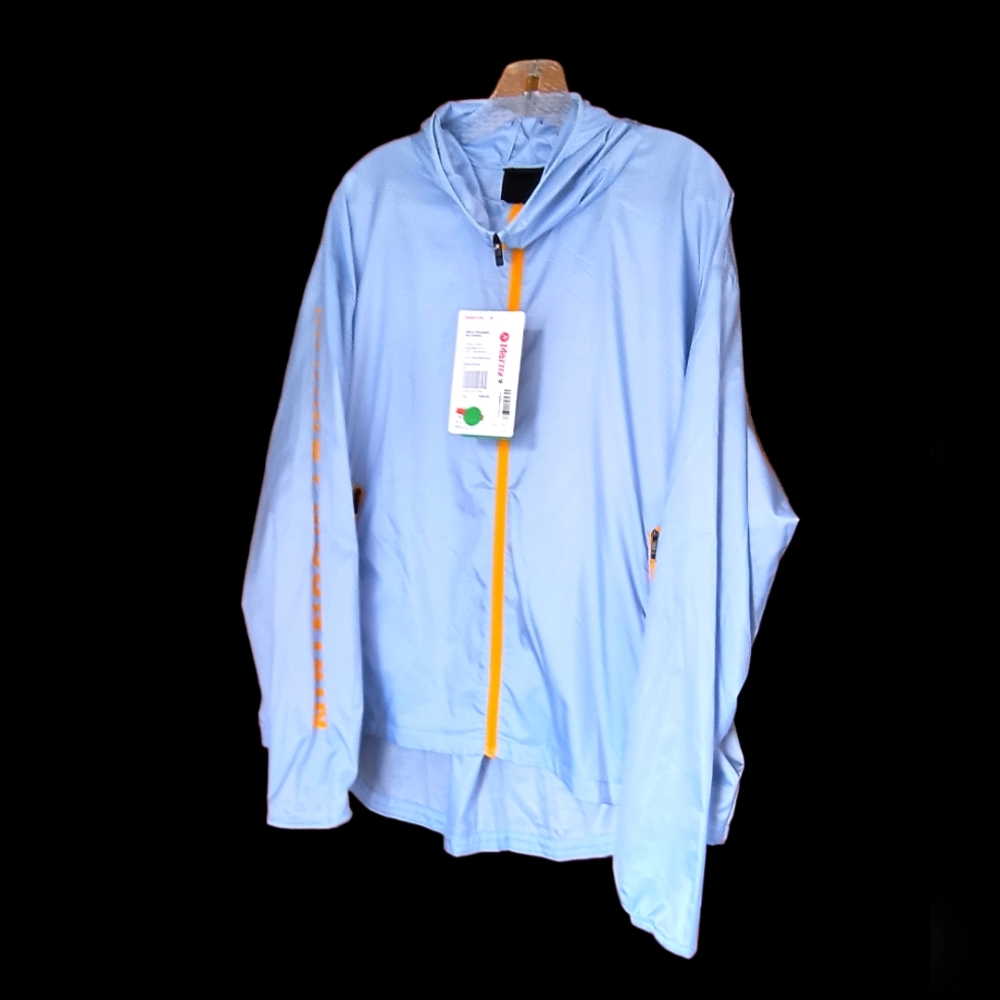 Marmot Sky Blue Hooded Utility Jacket with Yellow Zip